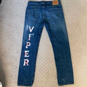 Levi's 514 Jeans with Viper Print 34x32 Streetwear Urban Customized Levi’s Men’s
